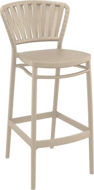 Стул пластиковый барный Portofino бежевый 480х520х1060 мм