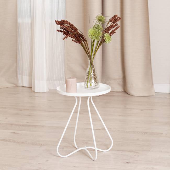 Столик журнальный GLAND 1 шт. в упаковке металл, 40*40*45см, белый белый металл Столик журнальный GLAND 1 шт. в упаковке металл, 40*40*45см, белый белый металл