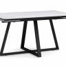 Керамический стол Памелла 140(200)х80х75 белый мрамор snow white / черный