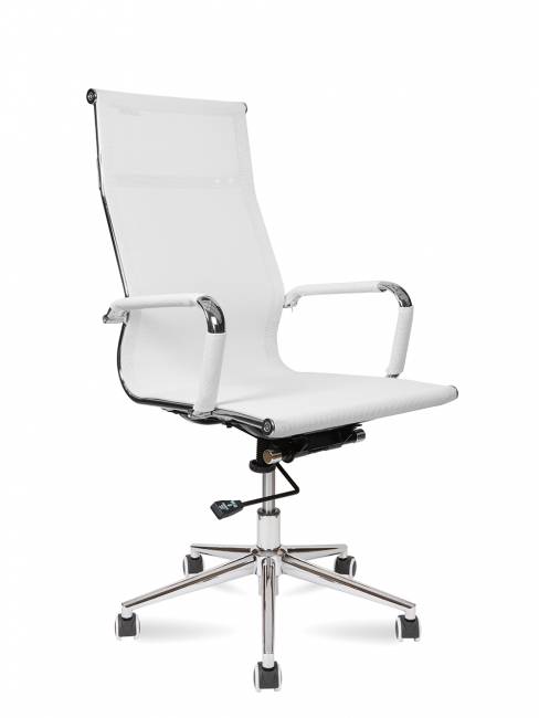 Кресло офисное / Хельмут / (white) сталь + хром / белая сетка