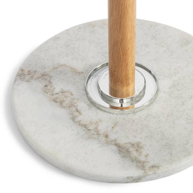 Вешалка Himawari (mod. GH-8014) дерево/хром/мрамор, White (Белый) / Natural (натуральный), 37x37x175см White (Белый) / Natural (натуральный) дерево/хром/мрамор