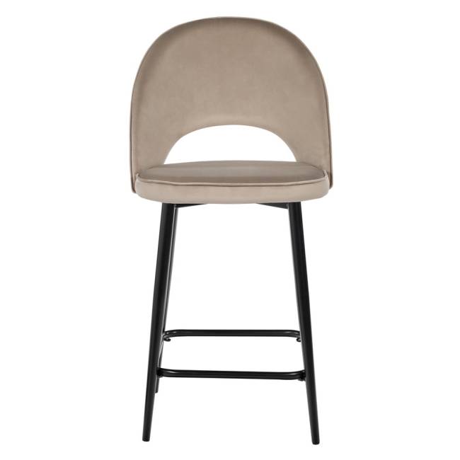 Стул полубарный Leo латте с жаккардом, поворотный механизм