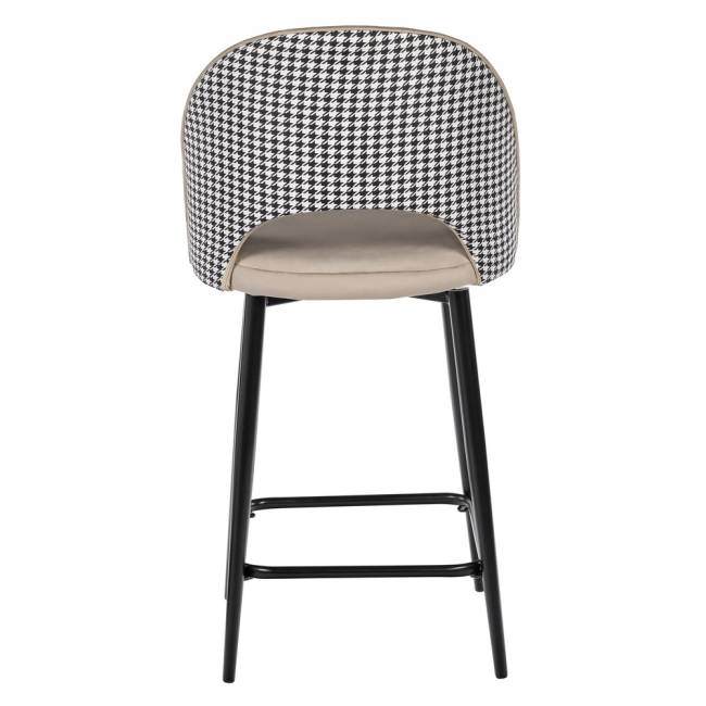 Стул полубарный Leo латте с жаккардом, поворотный механизм