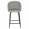 Стул полубарный Leo латте с жаккардом, поворотный механизм