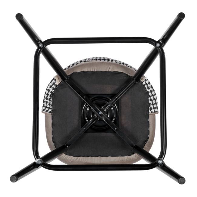 Стул полубарный Leo латте с жаккардом, поворотный механизм