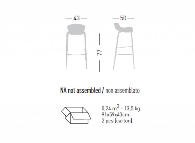 Стул барный с обивкой Alhambra 77 430х500х770 мм Стул барный с обивкой Alhambra 77 430х500х770 мм