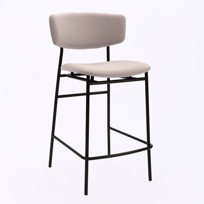 Дизайнерский полубарный стул Marko серый, черный металл