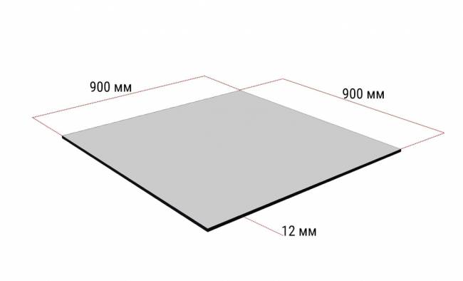 Столешница квадратная HPL Fitto индийский шесман 900х900х12 мм