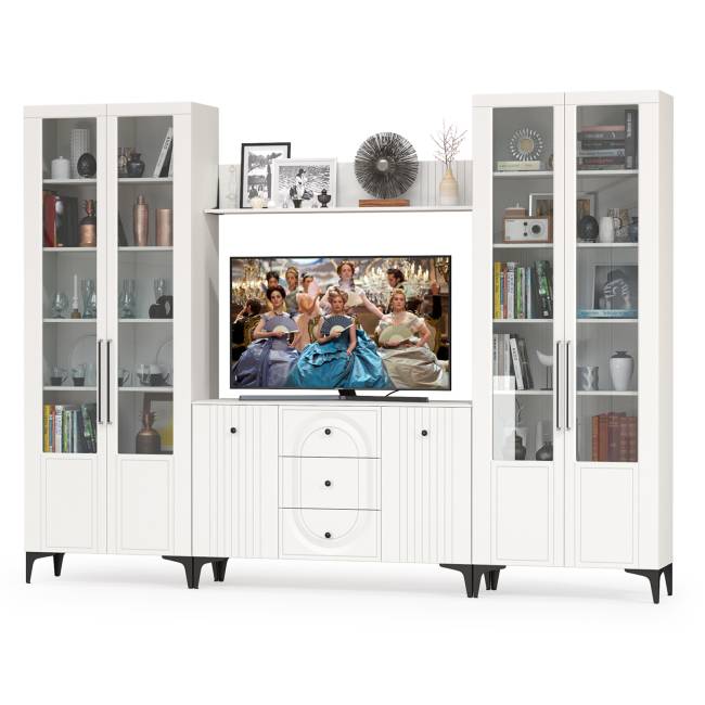 Набор мебели для гостиной Валенсия № 102 цвет белый шагрень