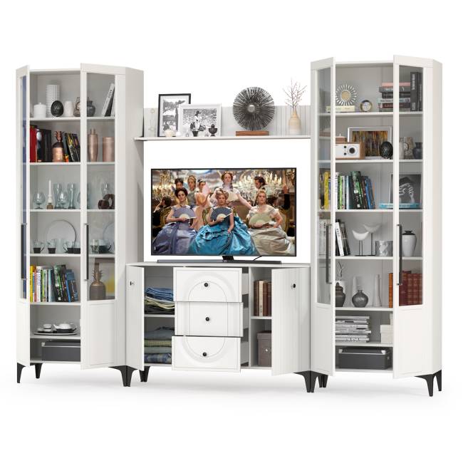 Набор мебели для гостиной Валенсия № 102 цвет белый шагрень