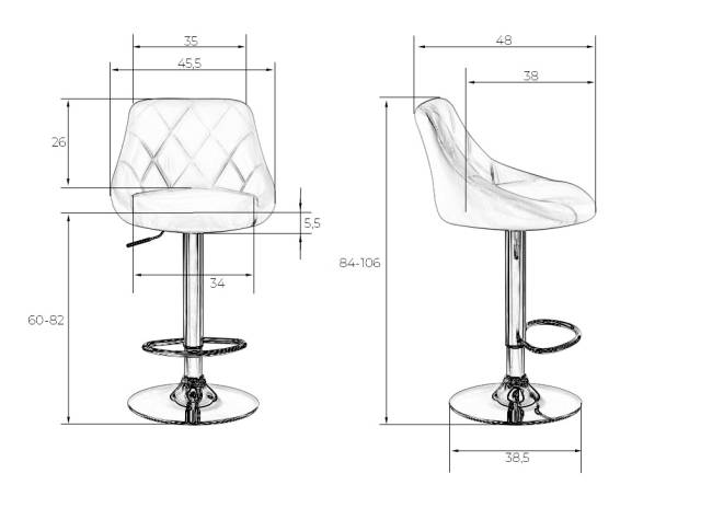 Стул барный DOBRIN LOGAN BLACK, черный велюр (MJ9-101)