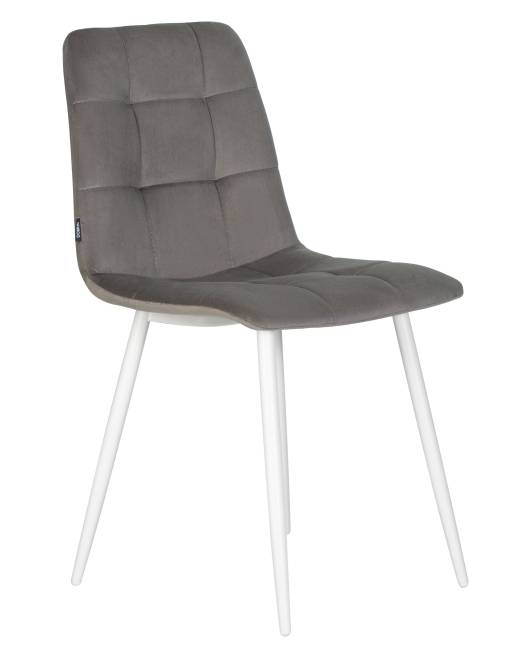 Стул обеденный DOBRIN CHILLY, Темно-серый Holland 18, основание белое