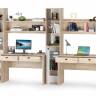 Домашний офис для двух человек Бостон № 10 цвет дуб эндгрейн элегантный/фасады МДФ милк рикамо софт