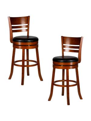 Набор 2 шт Вращающийся полубарный стул DOBRIN WILLIAM COUNTER, шоколад, черный