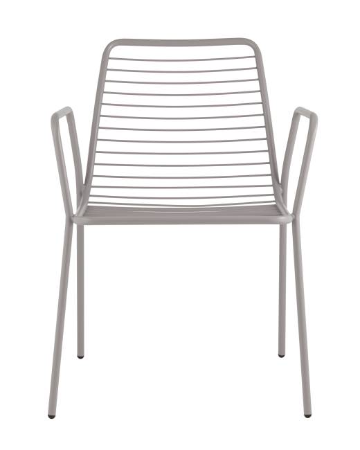 Стул с подлокотниками Дели металл серый