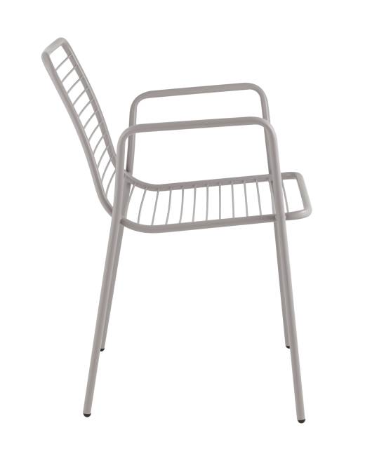 Стул с подлокотниками Дели металл серый