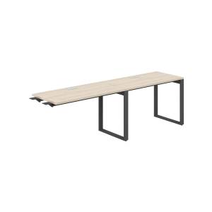 AG.191.AR.L.72.AN / Рабочая станция комбо s-b-s 2400х600х750 / профиль О-образный: 70х20 антрацит; лючок: серебро; столешница: акация равелло