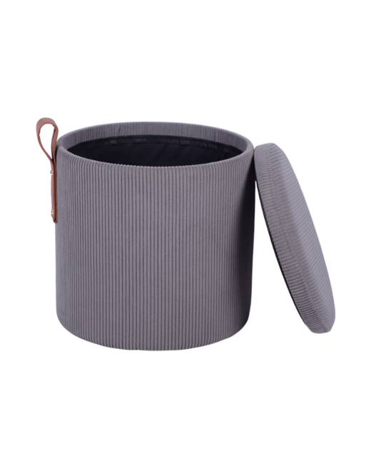 Пуф Руни S с ящиком вельвет тёмно-серый