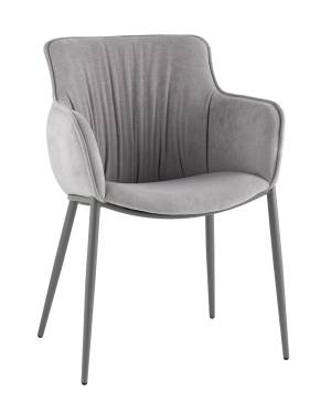 Стул Твигги шенилл серый каркас серый