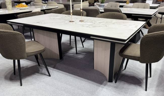 Стол СТРАДИВАРИ 200 GLASTONBURY SAVIA MATT, керамика / Дуб Галиано светлый М-City