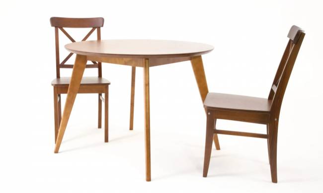 Стол Сканди К 90 орех со стульями Ингольф орех