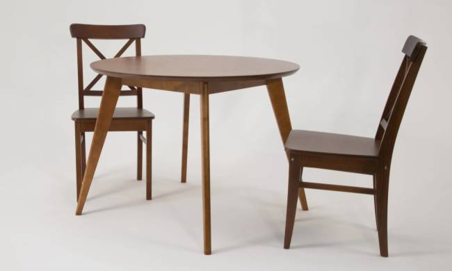 Стол Сканди К 90 орех со стульями Ингольф орех