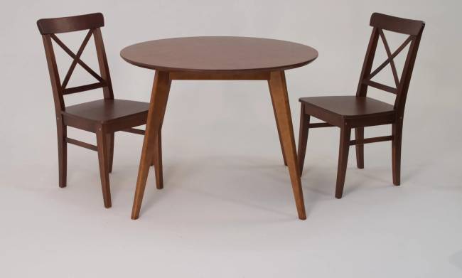 Стол Сканди К 90 орех со стульями Ингольф орех