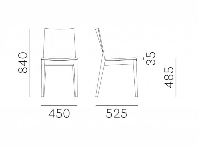 Стул деревянный с мягким сиденьем Twig беленый дуб, черный 450х525х840 мм Стул деревянный с мягким сиденьем Twig беленый дуб, черный 450х525х840 мм