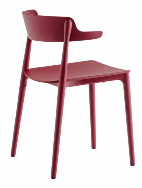 Кресло деревянное Nemea красный 520х500х765 мм