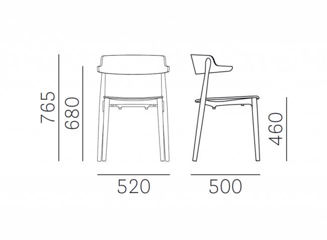 Кресло деревянное Nemea красный 520х500х765 мм
