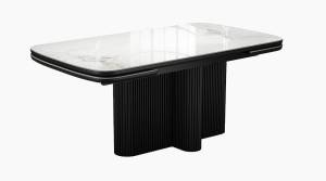 Стол DikLine SKO160 Керамика Пандора Серый глянец YB8020122BG/подстолье черное/опоры черные (2 уп.)