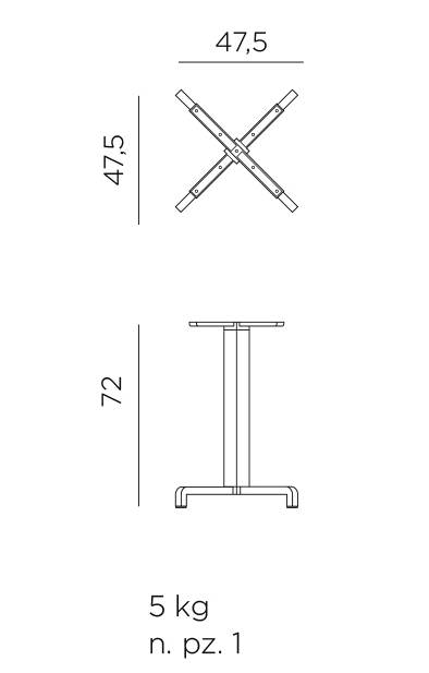 Подстолье металлическое Fiore Special тортора 475х475х720 мм