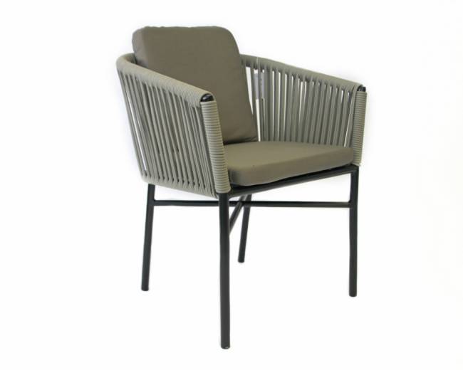 Кресло плетеное с подушками Palermo антрацит, светло-коричневый 580х600х760 мм