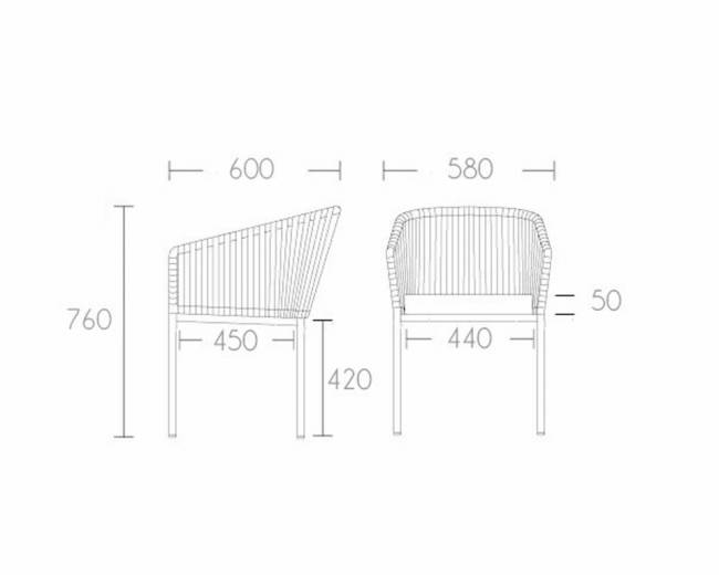 Кресло плетеное с подушками Palermo антрацит, светло-коричневый 580х600х760 мм Кресло плетеное с подушками Palermo антрацит, светло-коричневый 580х600х760 мм