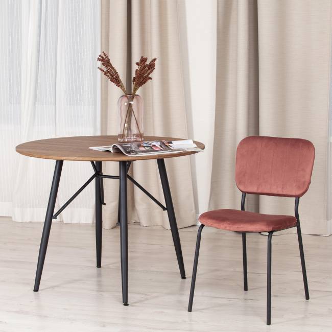 Стул CAROL (mod. UC06) / 1 шт. в упаковке металл, вельвет, 45 х 56 х 82 см, Coral (коралловый) HLR44 / черный Coral (коралловый) HLR44 / черный металл, вельвет