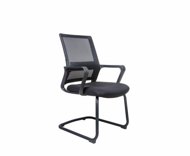 Кресло офисное / Бит CF / черный пластик / черная сетка / черная ткань