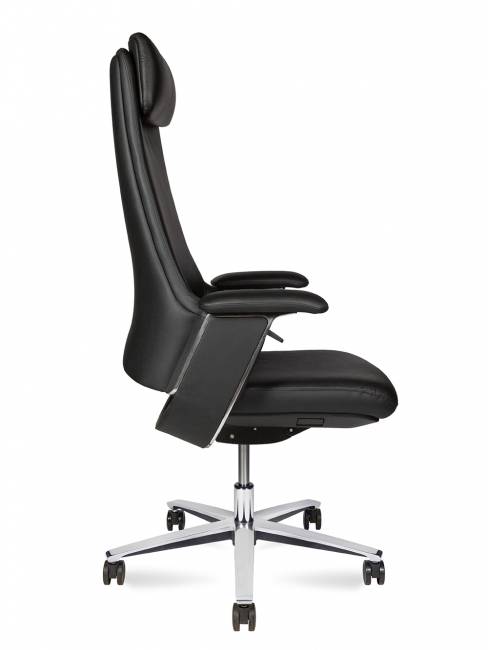 Кресло офисное / York / черная кожа / алюминевая база Кресло офисное / York / черная кожа / алюминевая база