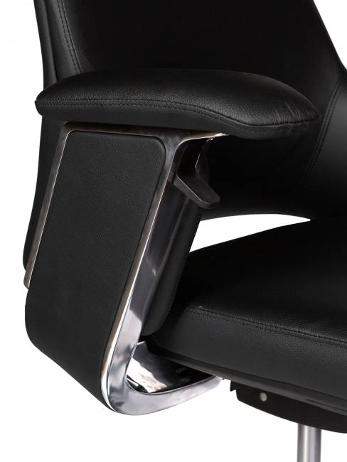 Кресло офисное / York / черная кожа / алюминевая база Кресло офисное / York / черная кожа / алюминевая база
