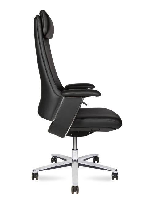 Кресло офисное / York / черная кожа / алюминевая база Кресло офисное / York / черная кожа / алюминевая база