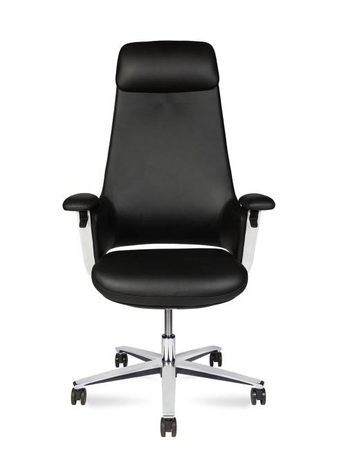 Кресло офисное / York / черная кожа / алюминевая база Кресло офисное / York / черная кожа / алюминевая база