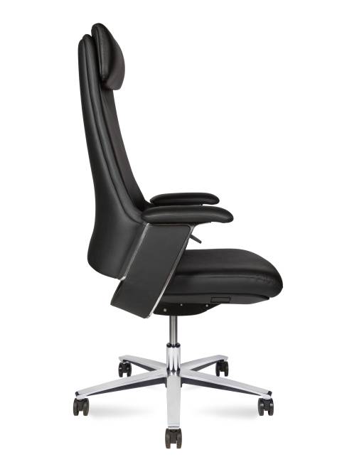 Кресло офисное / York / черная кожа / алюминевая база Кресло офисное / York / черная кожа / алюминевая база