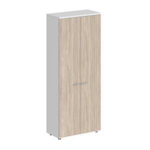 SG.821.WH.OL / Гардероб 800х400х1955, з.ст HDF / корпус: белый; фасады: дуб светлый