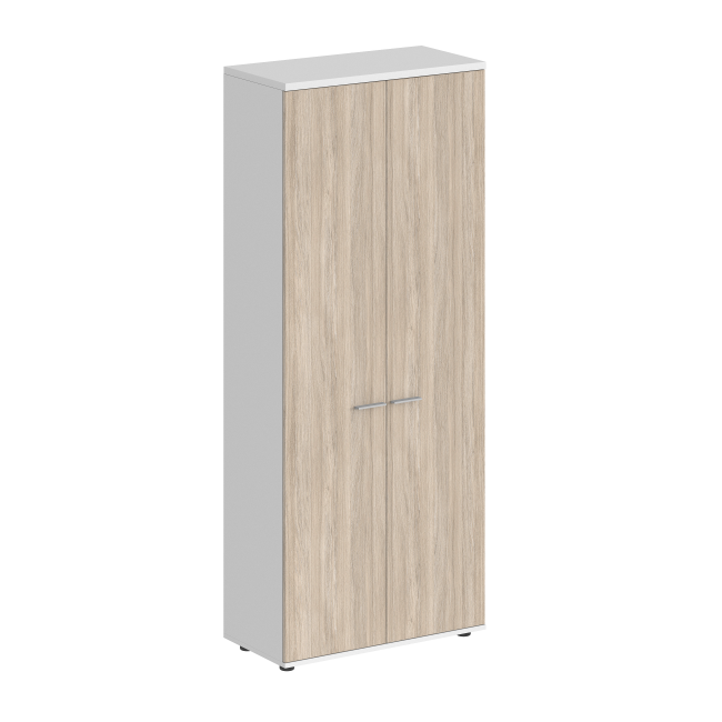 SG.821.WH.OL / Гардероб 800х400х1955, з.ст HDF / корпус: белый; фасады: дуб светлый