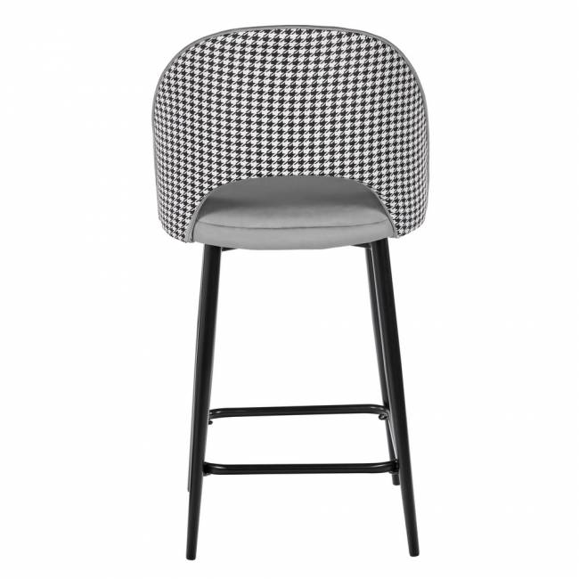 Стул полубарный Leo тёмно-серый с жаккардом, с поворотным механизмом