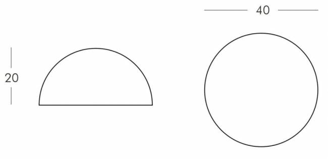Светильник пластиковый Полусфера 1/2 Globo 40 Lighting IN белый Ø400х200 мм Светильник пластиковый Полусфера 1/2 Globo 40 Lighting IN белый Ø400х200 мм