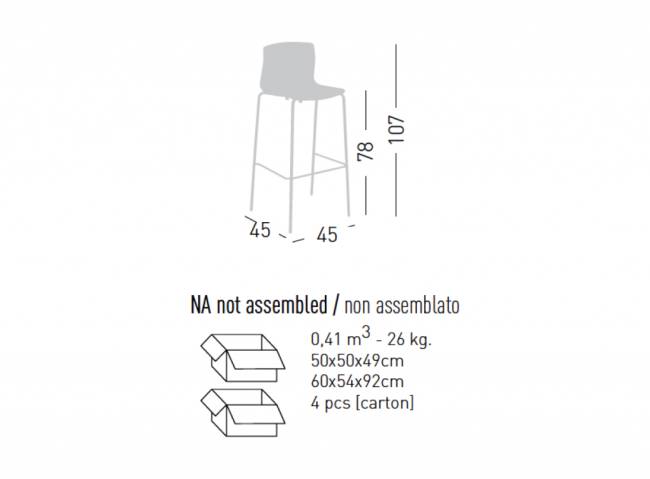 Стул барный с обивкой Slot 78 450х450х1070 мм