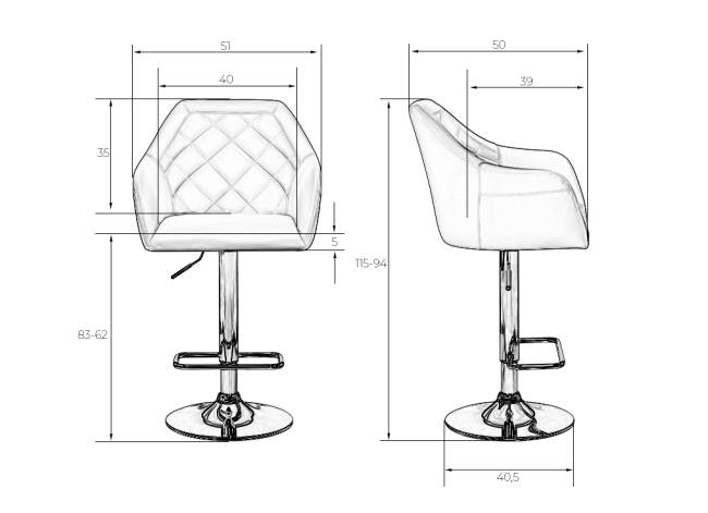 Стул барный DOBRIN VICTOR, коричневый