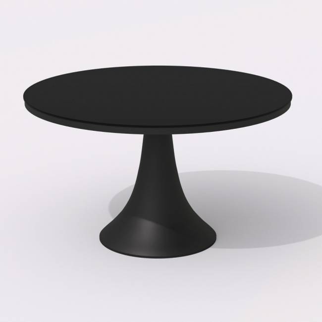 Обеденная группа DIVA GIRA  каркас карбон / стол стекло диа 110 / ткань черная