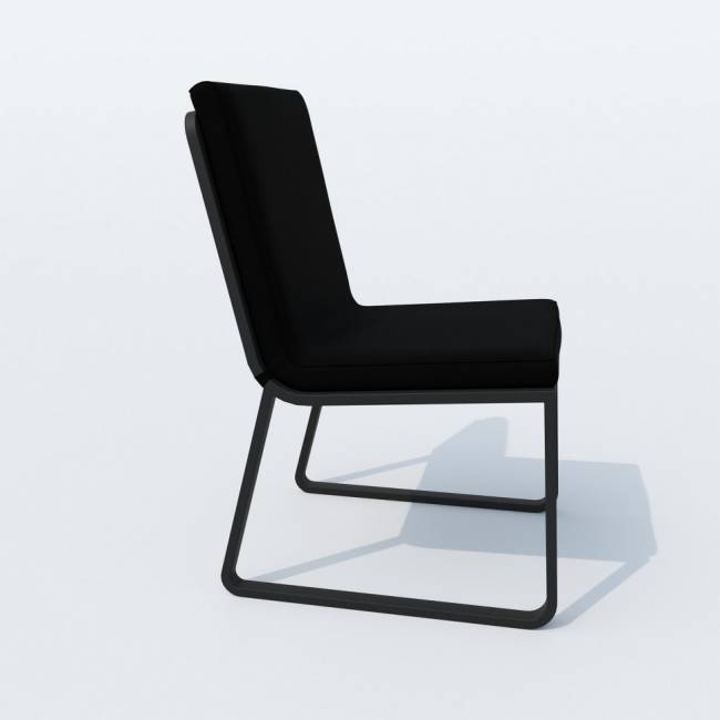 Обеденная группа DIVA GIRA  каркас карбон / стол стекло диа 110 / ткань черная