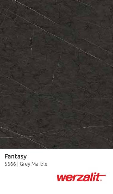 Столешница прямоугольная Werzalit Fantasy серый мрамор 600х1100х18 мм
